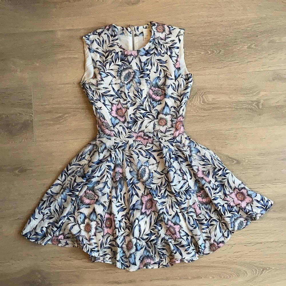 H&M Floral High Neck Dress